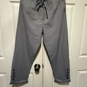SHEIN Gray Joggers with Button Detail